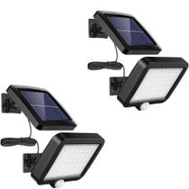 Kit 2 Luminárias Solar 56 Leds Luz De Jardim Para Parede Com Sensor De Presença Com 3 Funções Kit 2 Luminárias Solar 56 Leds Luz De Jardim Para Parede Com Sensor De Presença Com 3 Funções