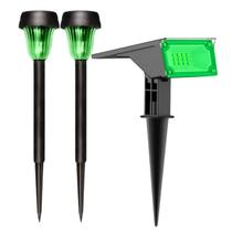 Kit 2 Luminárias Solar Led Branco Prova D'água Ecoforce Balizador 18591 Jardim 1 Refletor 6 Leds Verde 10x Mais Forte 18751