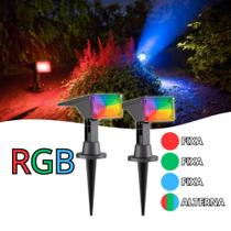 Kit 2 Luminárias Spot Solar de Jardim 50 Lumens RGB Multicor Kit 2 Luminárias Spot Solar de Jardim 50 Lumens RGB Multicor