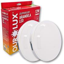 KIT 2 Luminárias Superled Arandela 12W 6500K Branco Frio