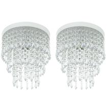 Kit 2 Lustre De Cristal Acrilico Manucrillic Branco Kit 2 Lustre De Cristal Acrilico Manucrillic Branco