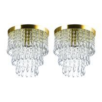 Kit 2 Lustre De Cristal Acrilico Manucrillic Dourado. Kit 2 Lustre De Cristal Acrilico Manucrillic Dourado.