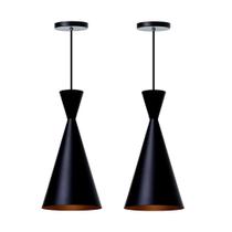Kit 2 Lustre Pendente Cone Canadá Sala Cozinha Churrasqueira