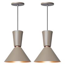 Kit 2 Lustre Pendente Cone Rio em Alumínio Fendi