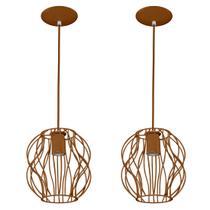 Kit 2 Lustre Pendente Esfera Capella Orion Cobre Kit 2 Lustre Pendente Esfera Capella Orion Cobre