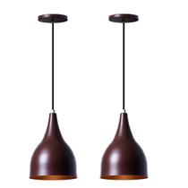 Kit 2 Lustre Pendente Gota Marrom Alumínio Decorações Kit 2 Lustre Pendente Gota Marrom Alumínio Decorações