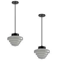 Kit 2 Lustre Pendente Novo Retro Globo Vidro Escada 17X24