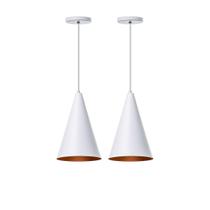 Kit 2 Lustre Pendentes Interno Cone M Alumínio Decorações Kit 2 Lustre Pendentes Interno Cone M Alumínio Decorações