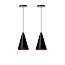 Kit 2 Lustre Pendentes Interno Cone P Alumínio Decorações