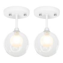 Kit 2 Lustre Plafon Harmony Branco 23x14 cm Kit 2 Lustre Plafon Harmony Branco 23x14 cm