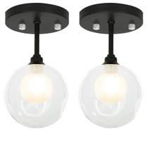 Kit 2 Lustre Plafon Harmony Preto 23x14 cm Kit 2 Lustre Plafon Harmony Preto 23x14 cm