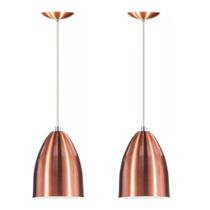 Kit 2 Lustres Pendente Cone New Cobre Sala Cozinha Quarto Kit 2 Lustres Pendente Cone New Cobre Sala Cozinha Quarto
