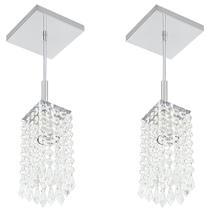 Kit 2 Lustres Pendente De Cristal Acrilico Clearcrillic Kit 2 Lustres Pendente De Cristal Acrilico Clearcrillic