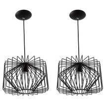 Kit 2 Lustres Pendente Esfera Kuhi Prisma Preto Sala Quarto Kit 2 Lustres Pendente Esfera Kuhi Prisma Preto Sala Quarto