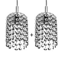 Kit 2 Lustres Pendente Redondo Clearcast Cristal Legitimo Ma Kit 2 Lustres Pendente Redondo Clearcast Cristal Legitimo Ma