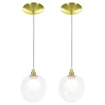 kit 2 Lustres Pendentes Harmony Bolinha Dourado