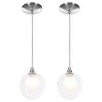 kit 2 Lustres Pendentes Harmony Bolinha Escovado