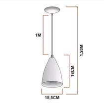 Kit 2 Lustres Pendentes Modelo Vegas Luxo Cinza Com Branco