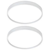 Kit 2 Lustres Plafon Space Redondo Branco 38x3.8 cm 4000K