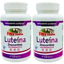 Kit 2 Luteína E Zeaxantina 500mg 240 cápsulas - Rei Terra Kit 2 Luteína E Zeaxantina 500mg 240 cápsulas - Rei Terra