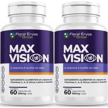 KIT 2 Luteína E Zeaxantina Max Vision 60 Caps Vit A C E e Zinco Floral Ervas