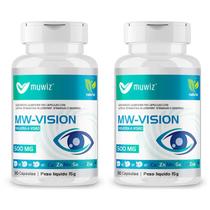 Kit 2 luteína zeaxantina + vitaminas mw-vision 30 caps muwiz