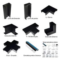 Kit 2 Luva De Ponta De Canaleta Preta 20x10mm De 2x1cm