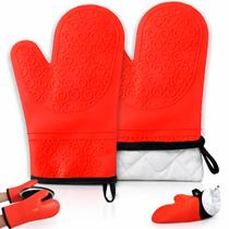 Kit 2 Luva de Silicone para cozinha forro térmica proteção máxima queimaduras forno e fogão