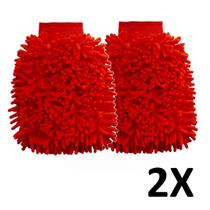 Kit 2 Luva Microfibra Multiuso Lavagem Carro Moto Automotiva