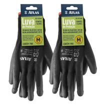 Kit 2 Luva Proteção Antiderrapante em PU Tamanho M AT1304