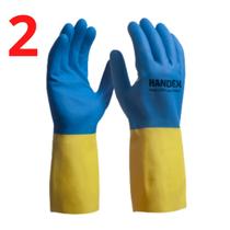 Kit 2 Luva Segurança Bicolor Slim Neoprene Químicos Fortes - HANDEX