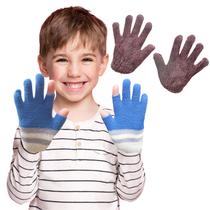 Kit 2 Luvas Infantil 3 a 6 anos: 1 Par Comum + 1 Par Sem os Dedos Polegar e Indicador = 2 Pares Diferentes