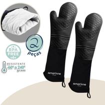 Kit 2 Luvas Termica Profissional Uso Culinario Em Silicone e Algodao 50cm