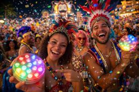 Kit 2 Luz Led RGB Controle Remoto Pilha Ventosa Carnaval festa casa