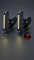 Kit 2 Luzes LED Recarregáveis para Bicicleta Kit 2 Luzes LED Recarregáveis para Bicicleta