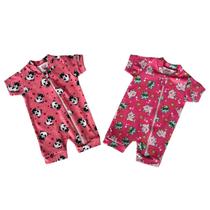 Kit 2 Macacão Bebê Curto Algodão Verão Fresco Menino Menina Kit 2 Macacão Bebê Curto Algodão Verão Fresco Menino Menina