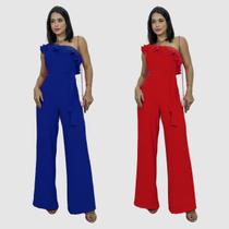 Kit 2 Macacão Feminino Longo Elegante Mula Manca Camadas Kit 2 Macacão Feminino Longo Elegante Mula Manca Camadas