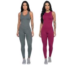KIT 2 Macacão Fitness Liso Bella Fiore Sem Bojo Suplex Roupa De Academia Treino Feminina Musculação Tamanho:MCor:Cinza+ KIT 2 Macacão Fitness Liso Bella Fiore Sem Bojo Suplex Roupa De Academia Treino Feminina Musculação Tamanho:MCor:Cinza+