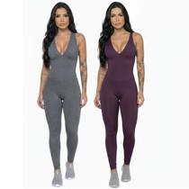 KIT 2 Macacão Liso Longo Com Bojo Bella Fiore Roupa para Academia Treino Suplex Fitness Feminina Tamanho:GGCor:Cinza+Ro KIT 2 Macacão Liso Longo Com Bojo Bella Fiore Roupa para Academia Treino Suplex Fitness Feminina Tamanho:GGCor:Cinza+Ro