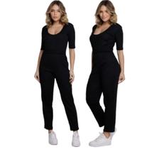 KIT 2 Macacão Longo Canelado Gringa WLS Modas Roupa Blogueira Moda Feminina KIT 2 Macacão Longo Canelado Gringa WLS Modas Roupa Blogueira Moda Feminina