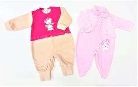 KIT 2 - Macacão Longo em Plush - Feminino - RN / P / M / G - Nethuno Baby
