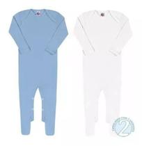 Kit 2 Macacão Manga Longa Pezinho Bebe Menino Tip Top