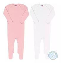 Kit 2 Macacão Manga Longa Pezinho Bebe Menino Tip Top