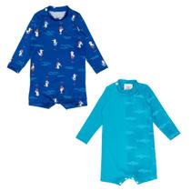 Kit 2 Macacaquinhos Bebê Praia Traje De Banho Proteção Solar