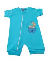 Kit 2 Macacões Curto para Bebê com Zíper 100% Algodão Bordado