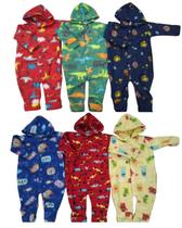 Kit 2 Macacões de Bebê Soft Quentinho com Botões e Capuz