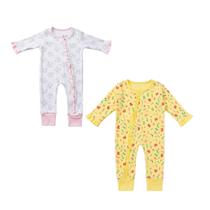 Kit 2 Macacões Longo Bebê Menina Com Babado Conforto