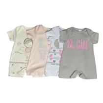 Kit 2 Macacões Manga Curta Regata Menina Bicho Molhado