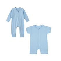 Kit 2 Macacões para Bebês: Longo e Curto Conforto Cor:MeninosTamanho:P Kit 2 Macacões para Bebês: Longo e Curto Conforto Cor:MeninosTamanho:P
