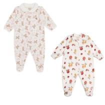 Kit 2 Macacões - Ursinha Rosa e Frutinhas - Tam G - Mini & Co.